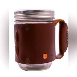 Rustico 2 Miner Mug Holders W Glass Jar New